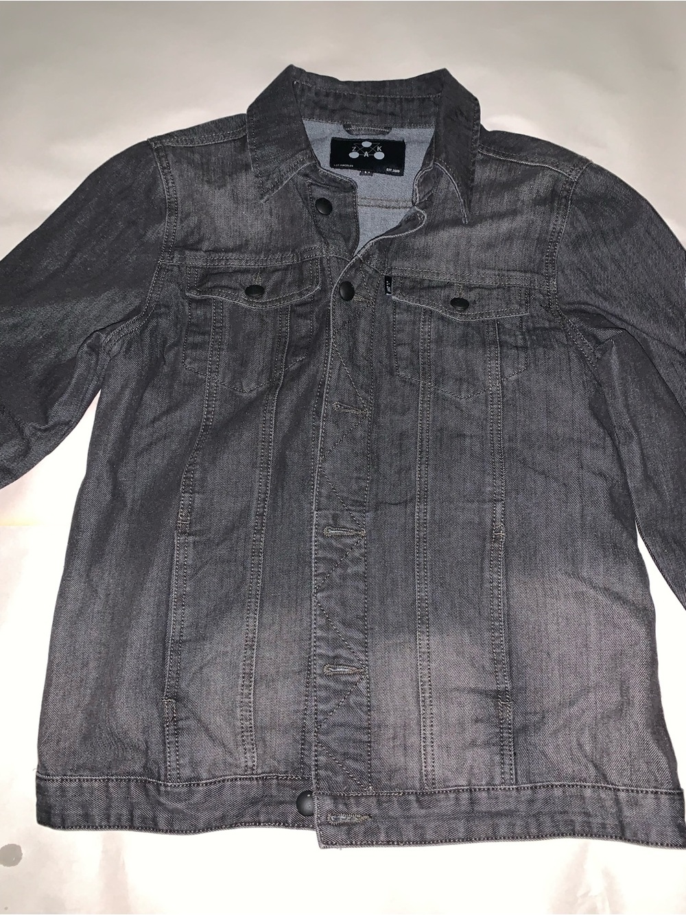 Men's Dark Gray Denim Jacket - Zak Los Angeles Medium